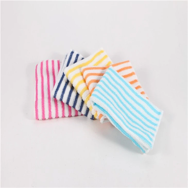 Export Stripe Factory Non-oil Multi-functional Microfiber Rags Lazy Dishwashing Cloth Cleaning Cloth Dishwashing Cloth