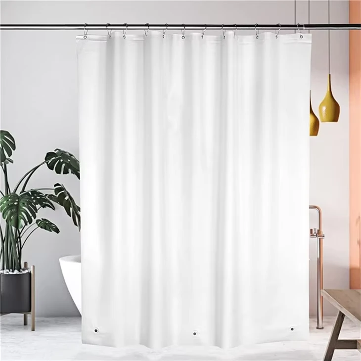 PEVA Transparent Frosted White Shower Curtain Waterproof